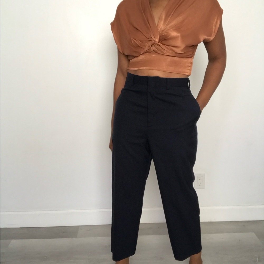 SMOCK NAVYBTHE OFFICER TROUSER PANT 100% WOOL ANKLE CROP 2